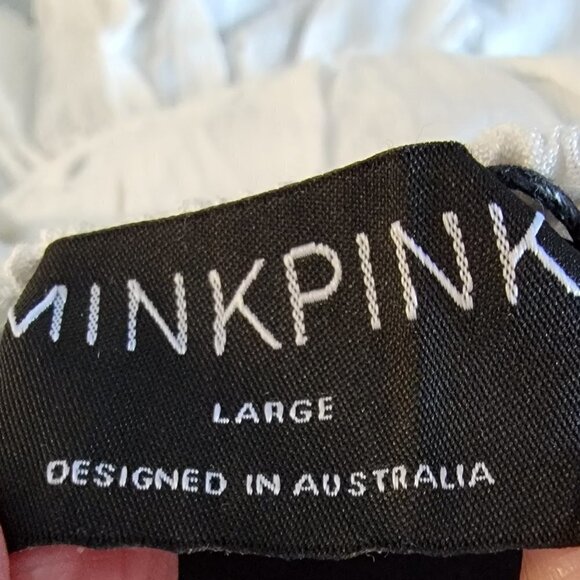 NWT Revolve MINKPINK WHITE NORAH TOP TIE FRONT - Picture 14 of 16